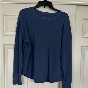 Sonoma Navy Waffle Knit Long Sleeve Top